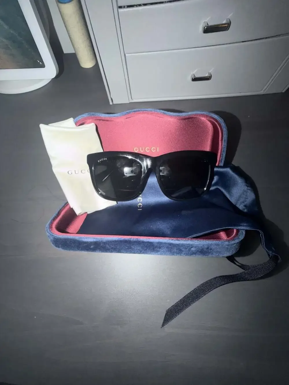 Gucci GG0057SKN Square Sunglasses in Black